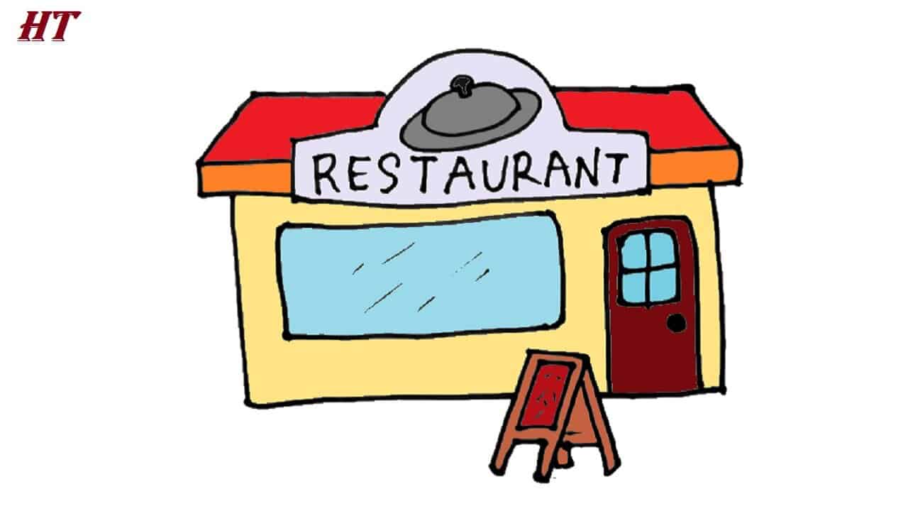 How to Draw a Restaurant step by step