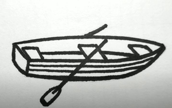 How to Draw a Row Boat step by step