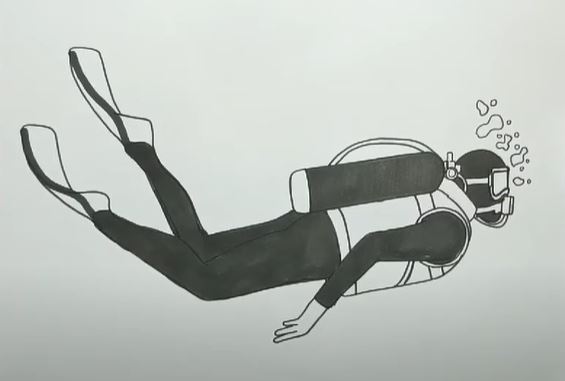 How to Draw a Scuba Diver Step by Step