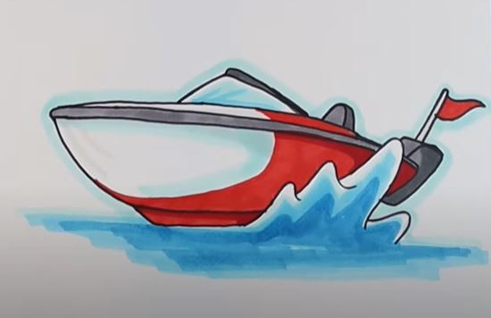 How to Draw a Speedboat Step by Step