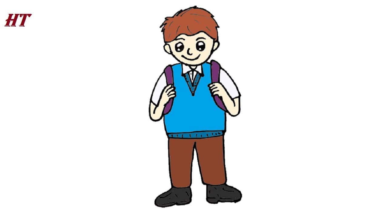 How to Draw a Student step by step