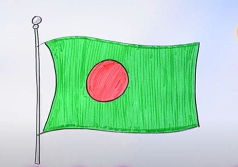 How to draw Bangladesh Flag step by step