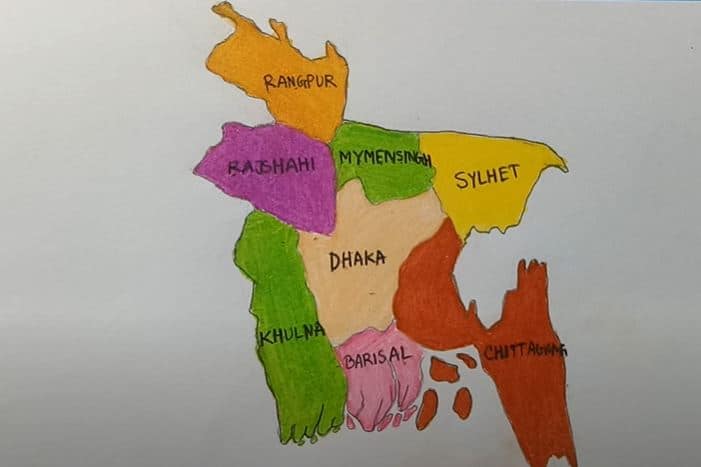 How to draw Bangladesh map step by step