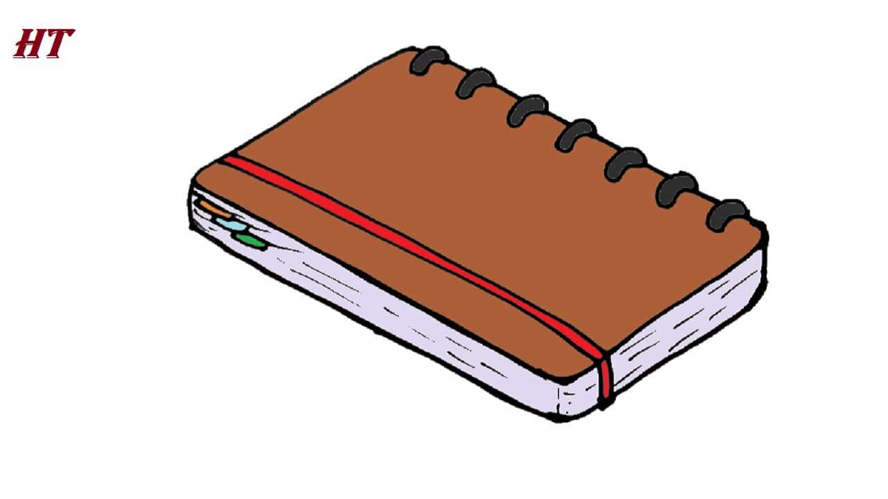 How to draw a Notebook step by step