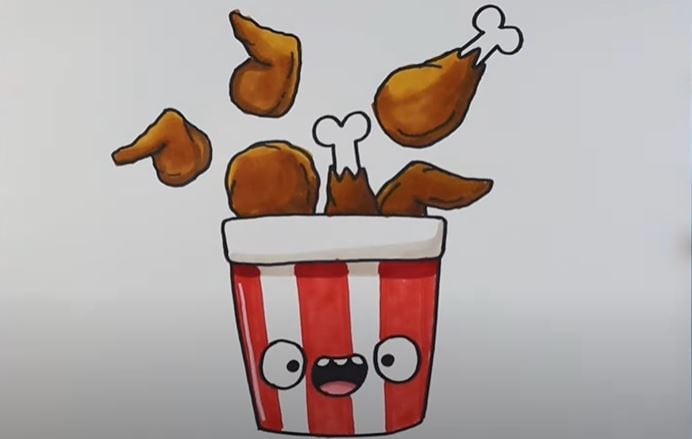 How to Draw Chicken Wings step by step