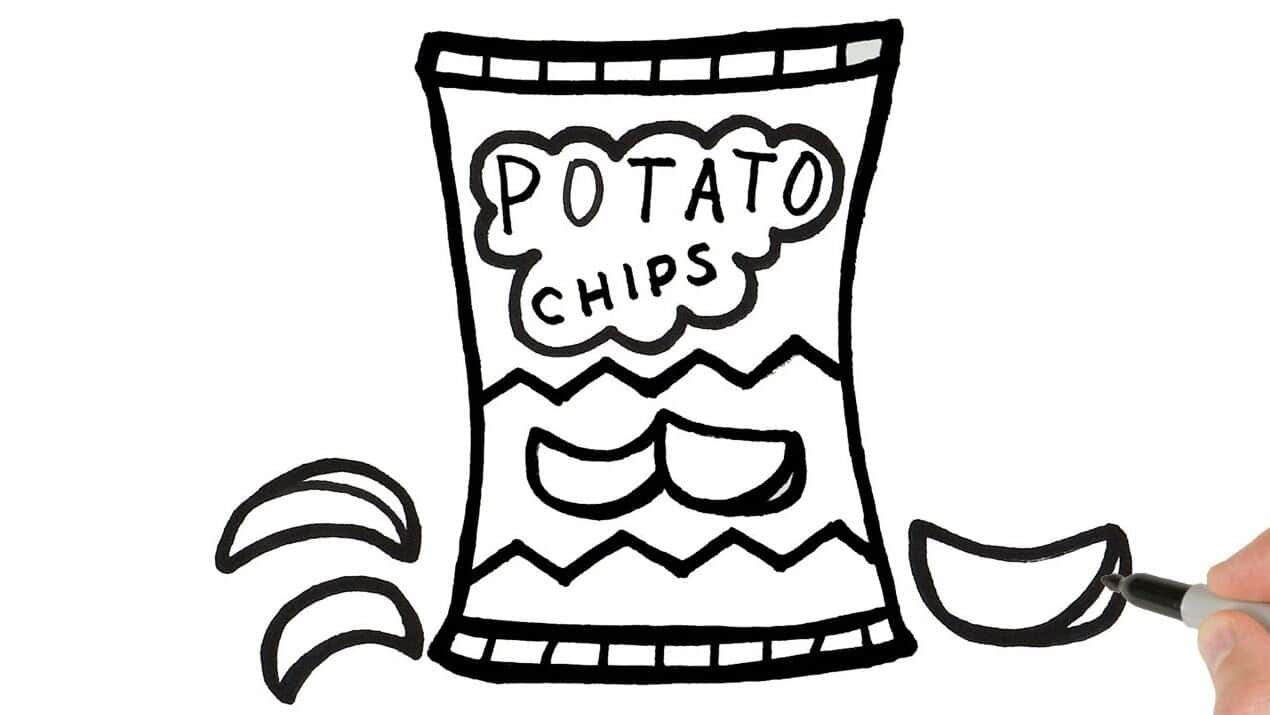 How to Draw Potato Chips step by step