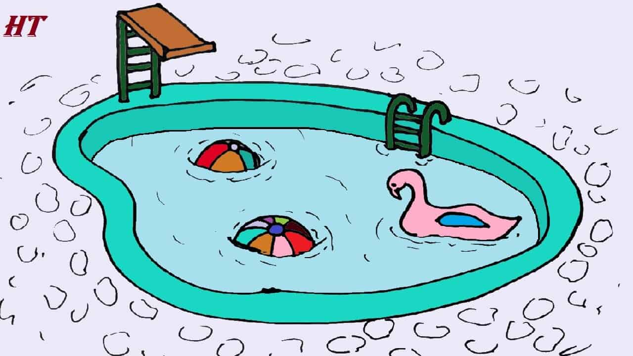 How to Draw a Swimming Pool Step by Step