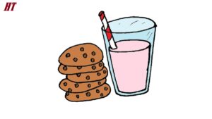How to Draw Milk and Cookies