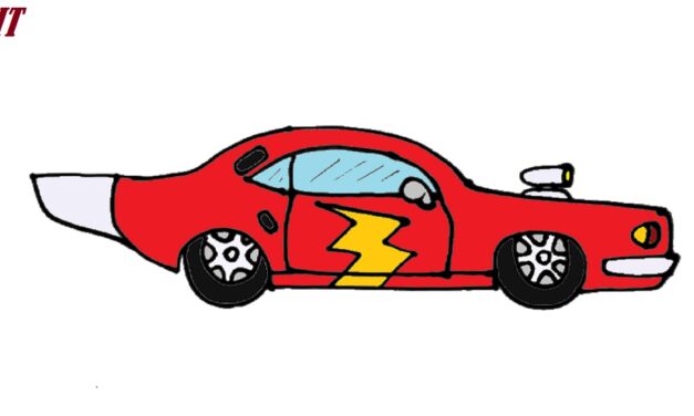 How to draw a Drag Car step by step