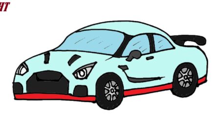 How to draw a Nissan GT-R step by step
