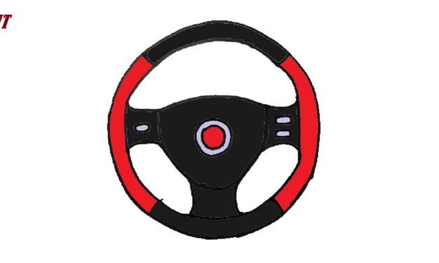 How to draw a Steering Wheel step by step
