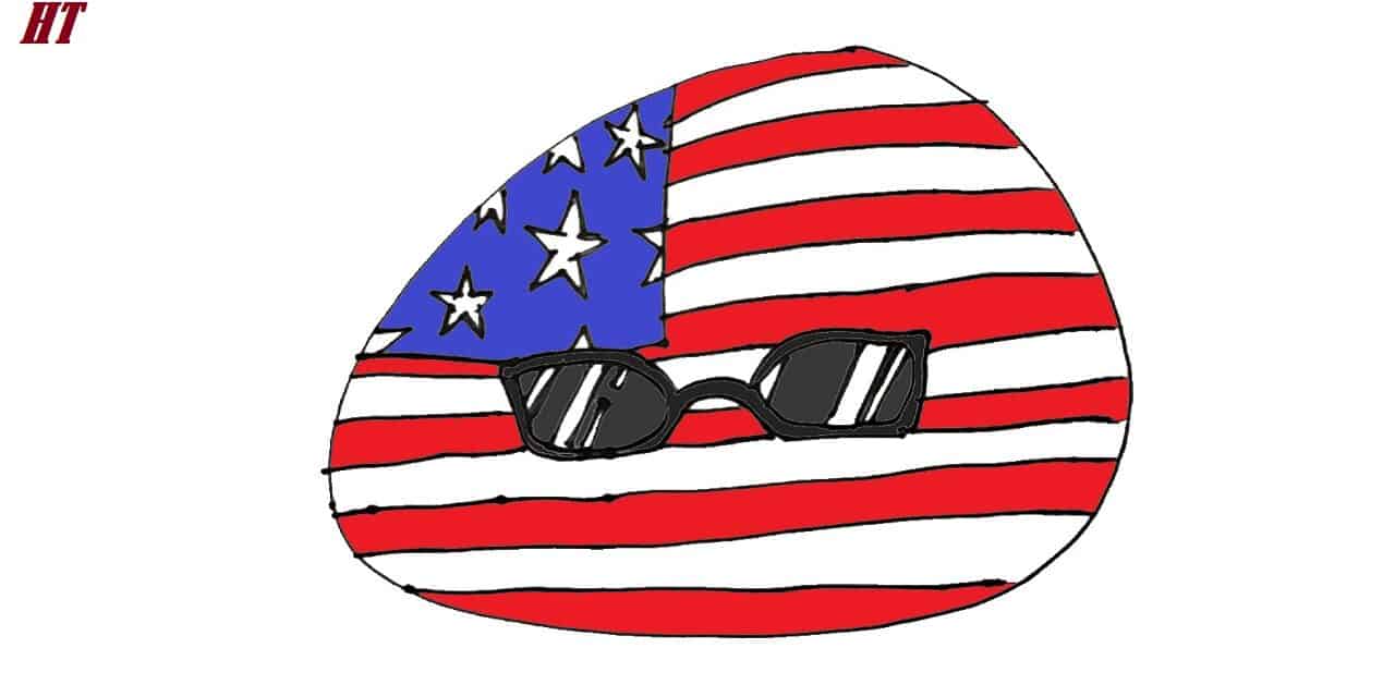 Cute American flag Drawing step by step