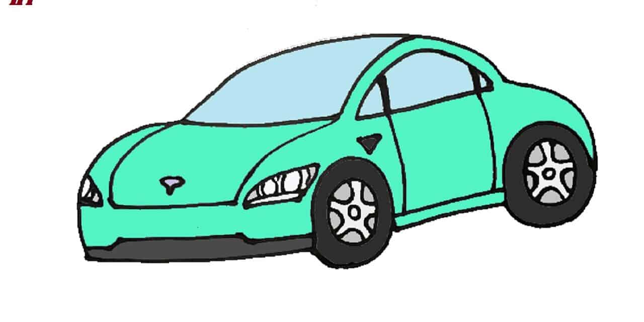How to Draw a Tesla Car step by step