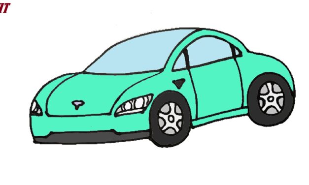 How to Draw a Tesla Car step by step