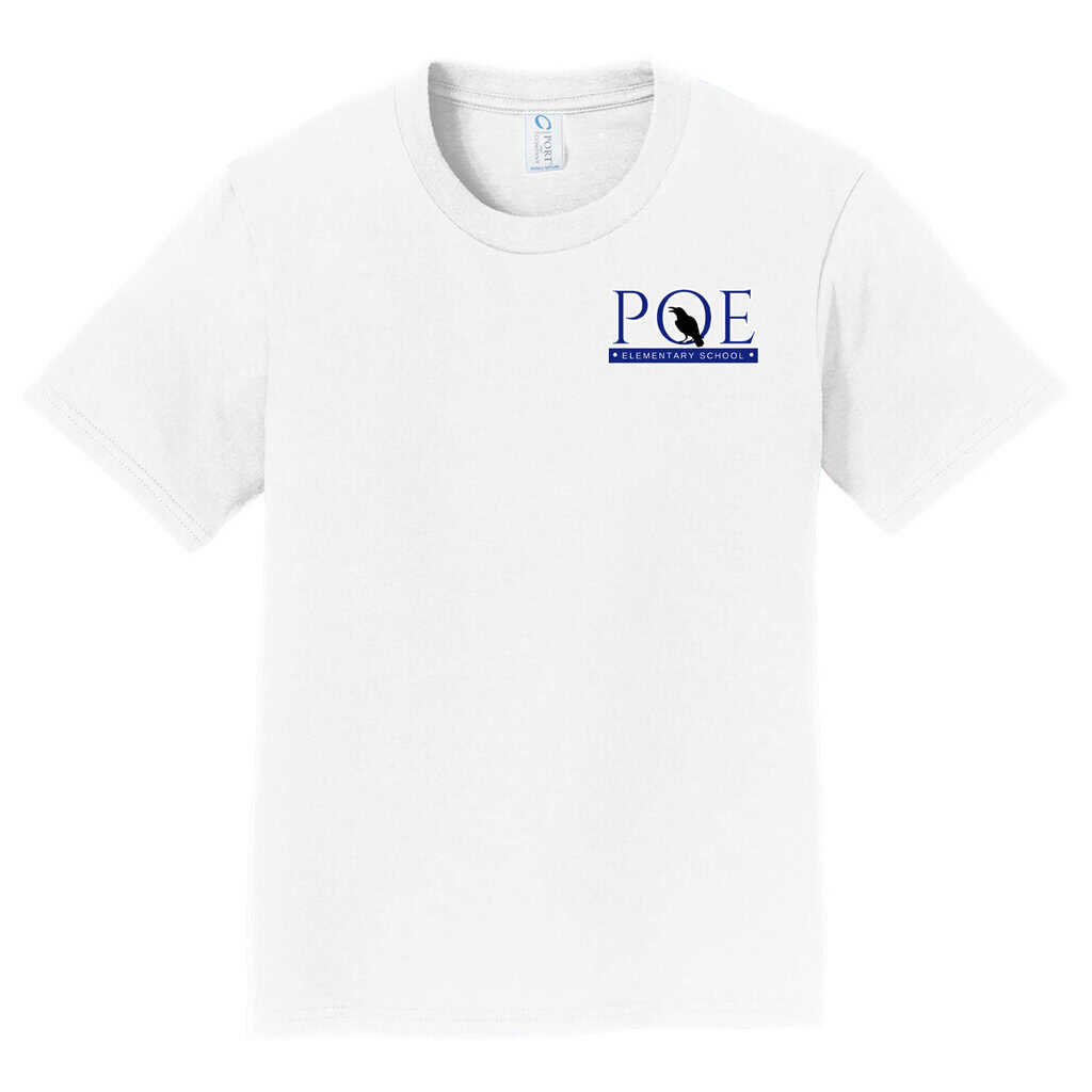 Custom "POE Elementary School" T-shirt for fans and students.