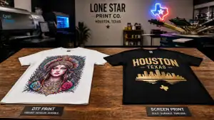 Custom T-shirt printing with vibrant and durable designs in Houston, Texas. Perfect for personalized.