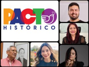 1. Logo de Huila TV con colores vibrantes y texto "Pacto Histórico".