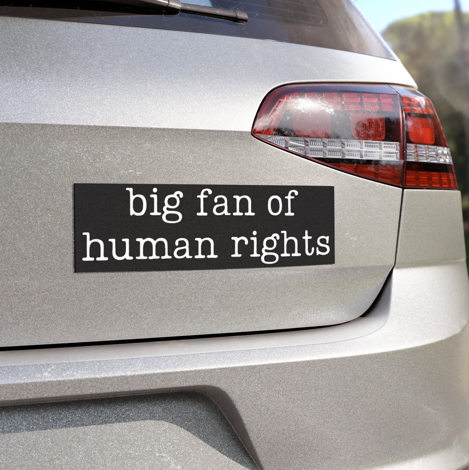 Big Fan Of Human Rights Car Magnet