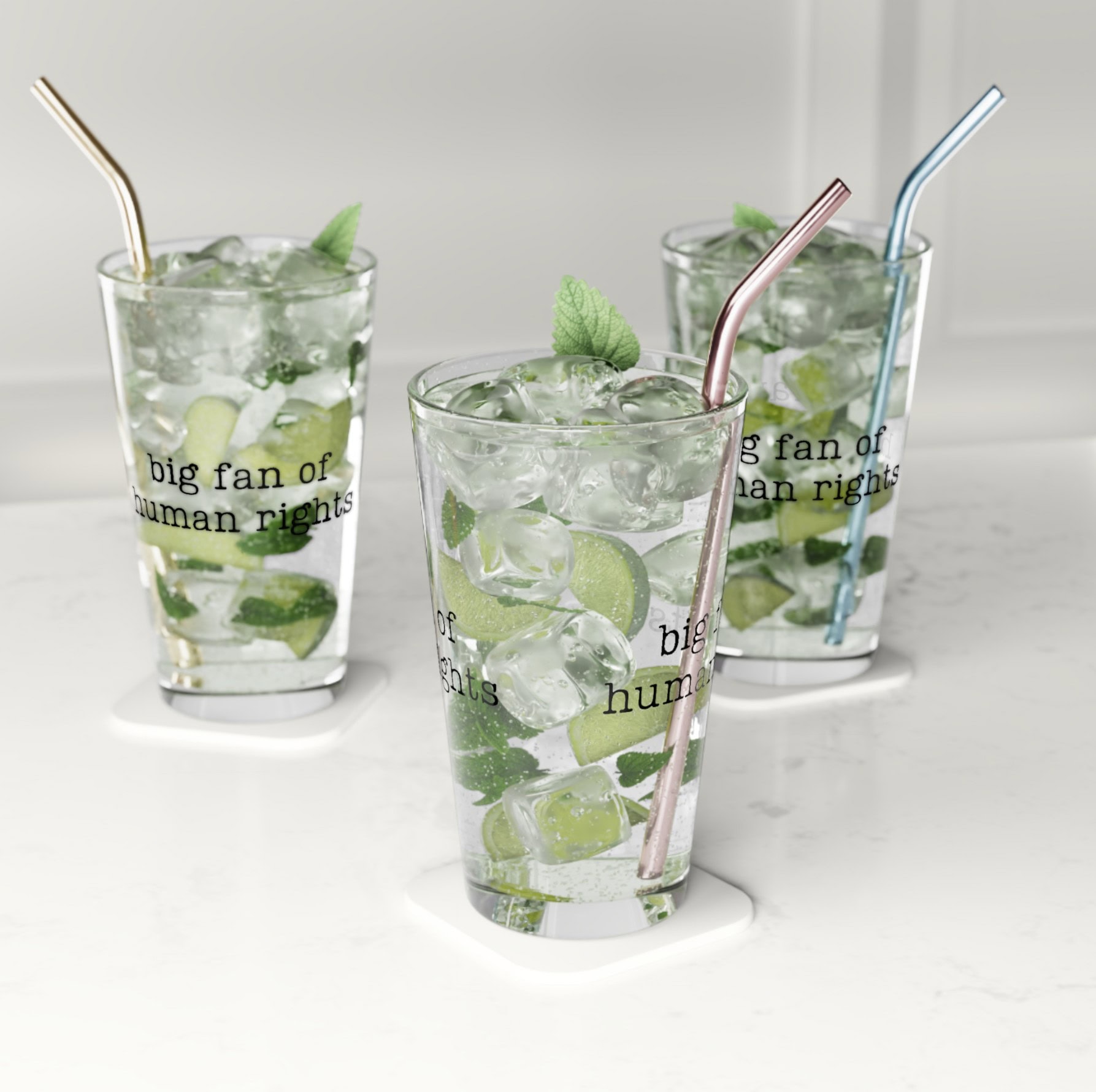 Big Fan Of Human Rights Pint Glass