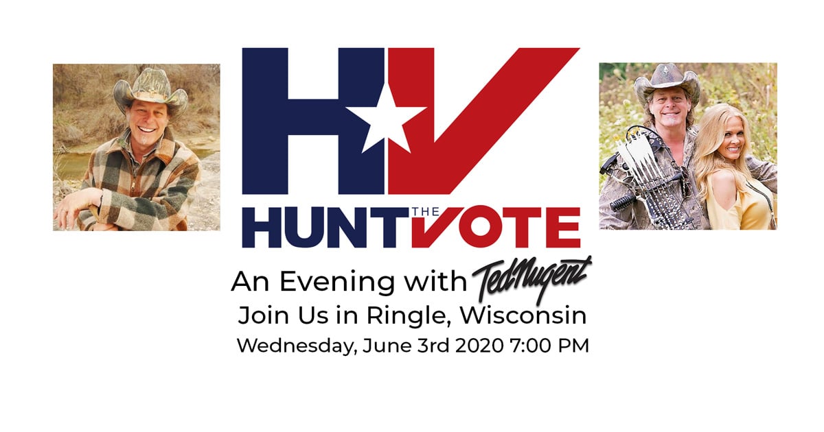 Join us for and Evening with Ted Nugent in Ringle Wisconsin June 3rd
