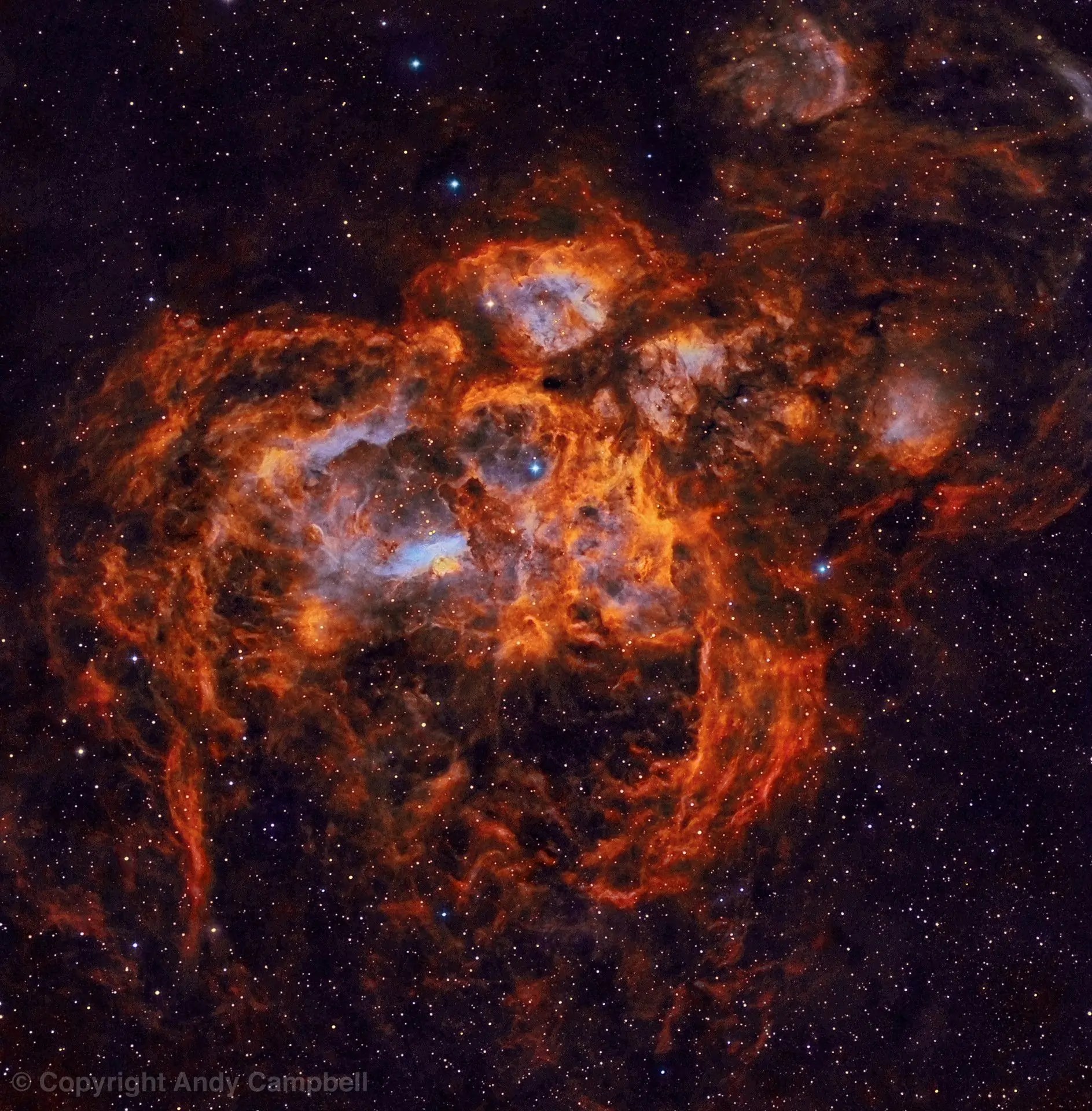 Narrowband image Lobster Nebula NGC 6357