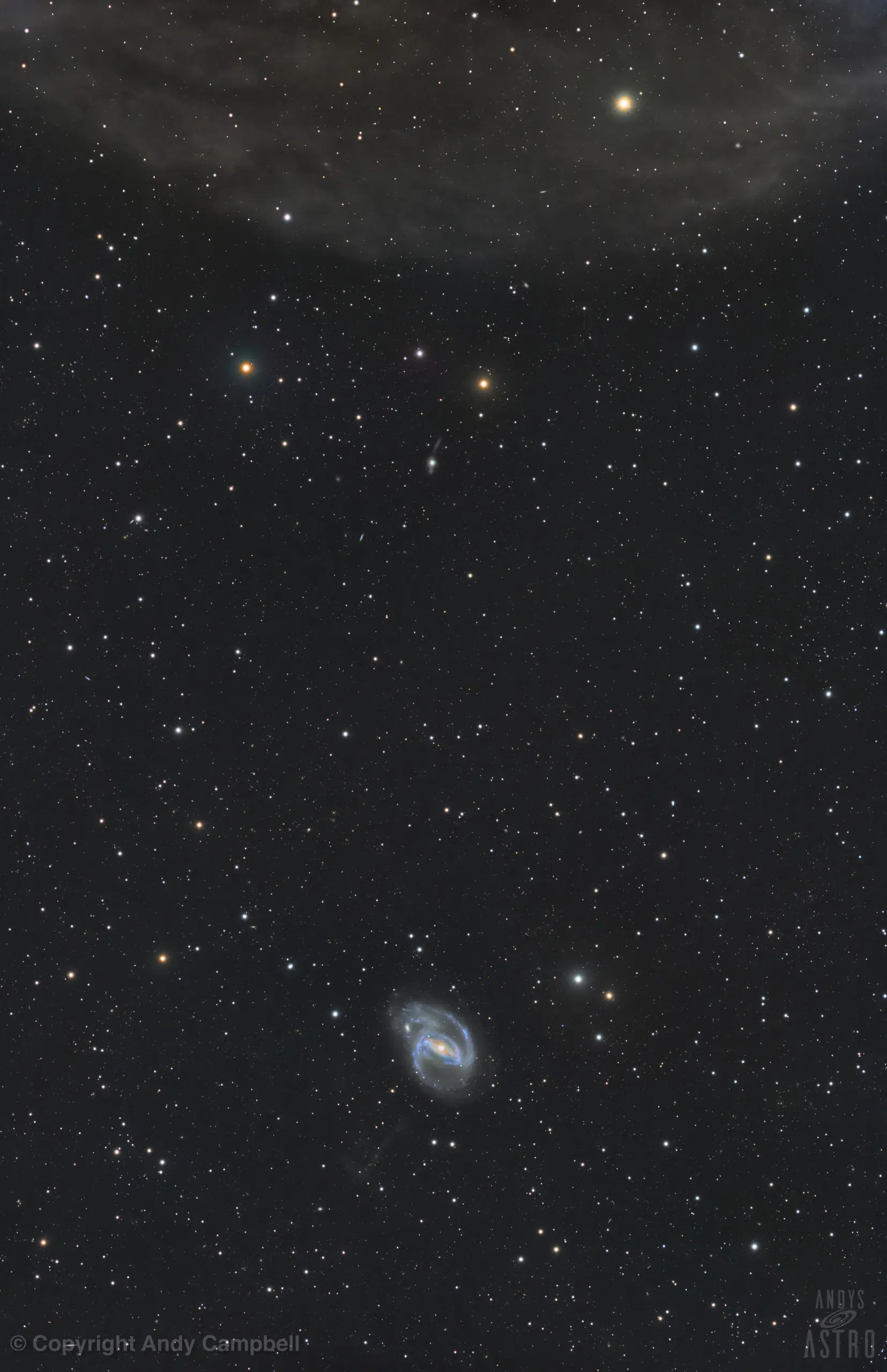 Galaxy NGC 1097 with dust cloud