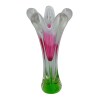 sold - chribska tri colour vase by josef hospodka green white and pink