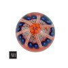 Strathearn paperweight 7 spoke millefiori orange and blue