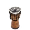 25cm Buddha Wide Top Djembe Drum with flared top, hand-painted Buddha design on the skin, and compact artisan craftsmanship.