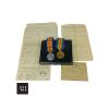 Image of First World War Medals – British War Medal and Victory Medal with ribbons, box, and service papers awarded to PTE Arthur Kiddel.