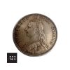 1887 Half Crown Queen Victoria Jubilee Head silver coin, obverse side showing detailed portrait