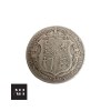 Close-up of 1918 Half Crown in very good collectable grade showing George V portrait and detailed silver patina.