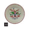 19th-century French Faience Plate featuring a tropical bird and floral motifs from Les Islettes, Strasbourg, circa 1870