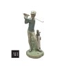 LLadro Golfer Figurine in fine glazed porcelain, sports themed decorative sculpture in excellent condition.