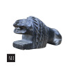 Antique hand carved stone lion pyrogene with match striker grooves and cigarette rest