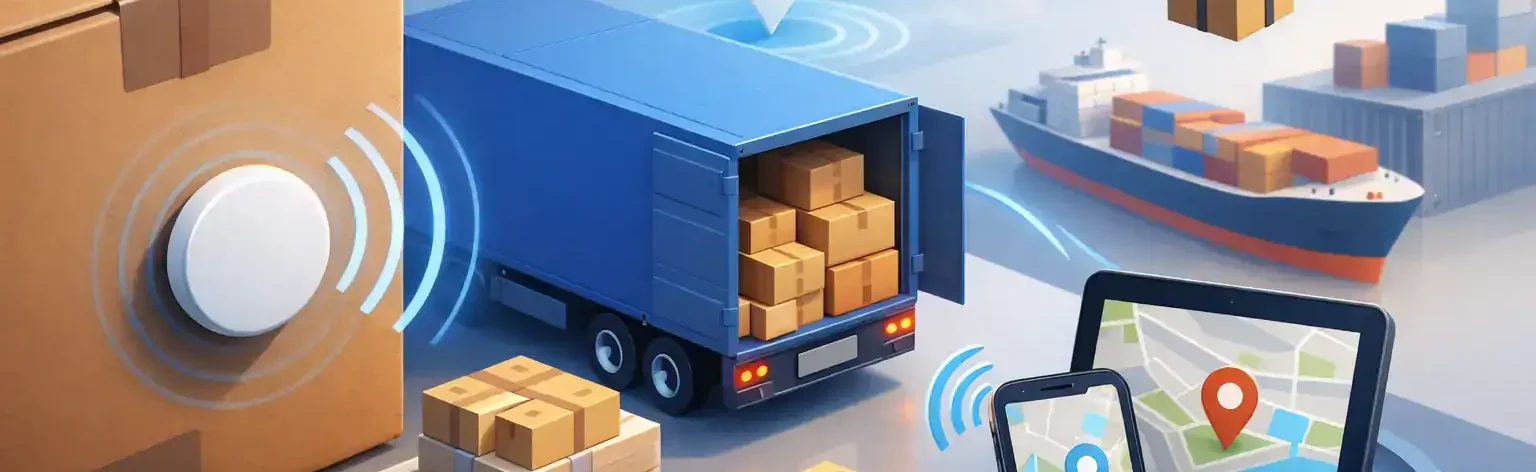 Smart cargo tracking with wireless sensors and GPS for supply chain visibility.