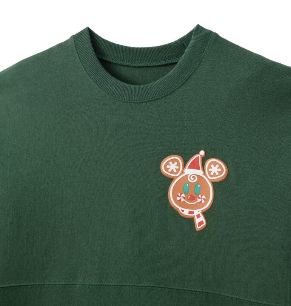 Festive holiday holiday sweater with gingerbread mouse design for Christmas.