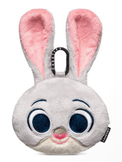 Soft plush bunny purse with pink ears and large eyes, Disney-themed accessory.