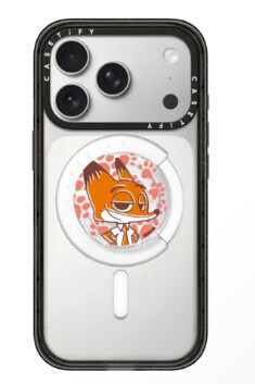 Stylish phone case featuring a cartoon character with a pop socket.