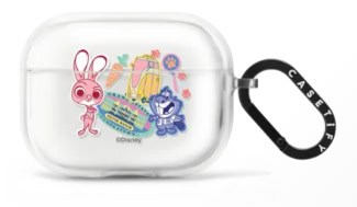 Pink Disney Bambi character AirPods case with carabiner, perfect for Disney fans and headphone protection.