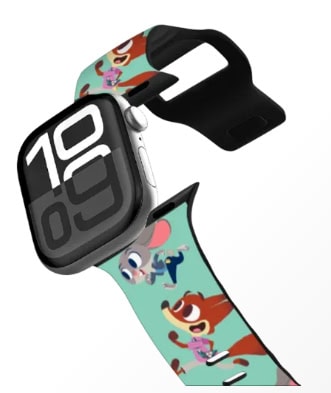 Colorful Disney Stitch and Ariel smartwatch band, perfect for Disney fans and kids.