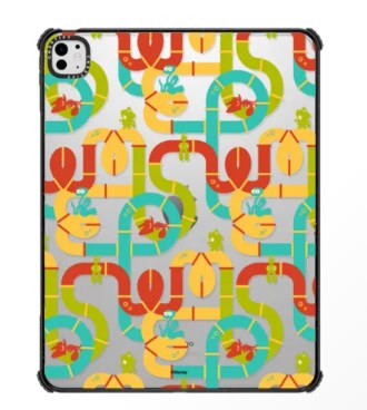 Colorful Disney-themed phone case with playful snake and frog pattern, perfect for Disney fans.