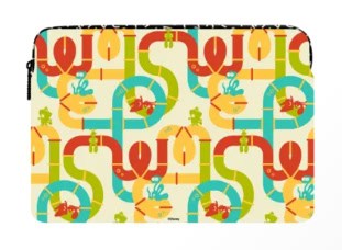 Colorful Disney-themed raincoat with Mickey Mouse and vibrant pattern prints.