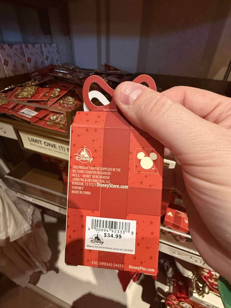 Cute Disney-themed merchandise with red packaging and Mickey Mouse branding.