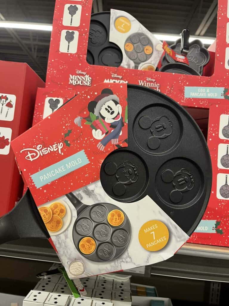 Pancake mold featuring Mickey Mouse and Minnie Mouse designs, perfect for Disney-themed breakfast fun.