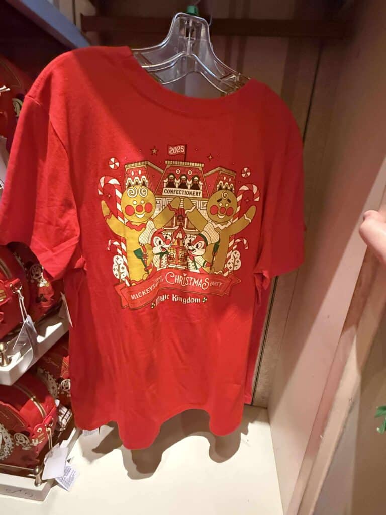 Festive Disney Christmas shirt featuring Mickey Mouse and Minnie Mouse, colorful holiday design, ideal for Disney fans.