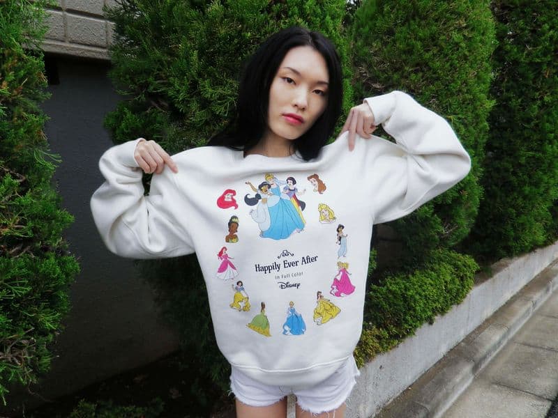 Disney princess sweatshirt with "Happily Ever After" graphic, perfect for Disney fans and princess lovers.