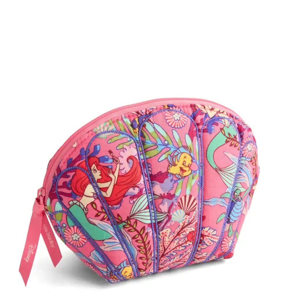 Colorful Disney princess backpack featuring Ariel, Rapunzel, and floral patterns, perfect for kids' accessories.