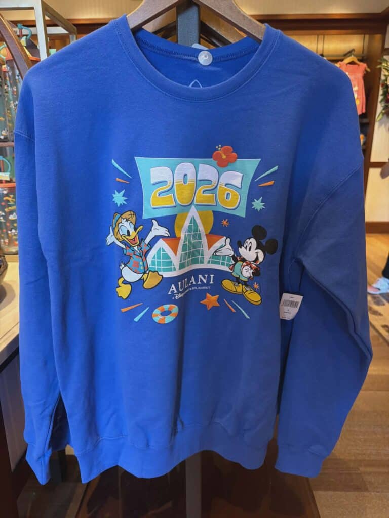 Colorful Disney 2026 Hawaii sweatshirt with Mickey and Donald.