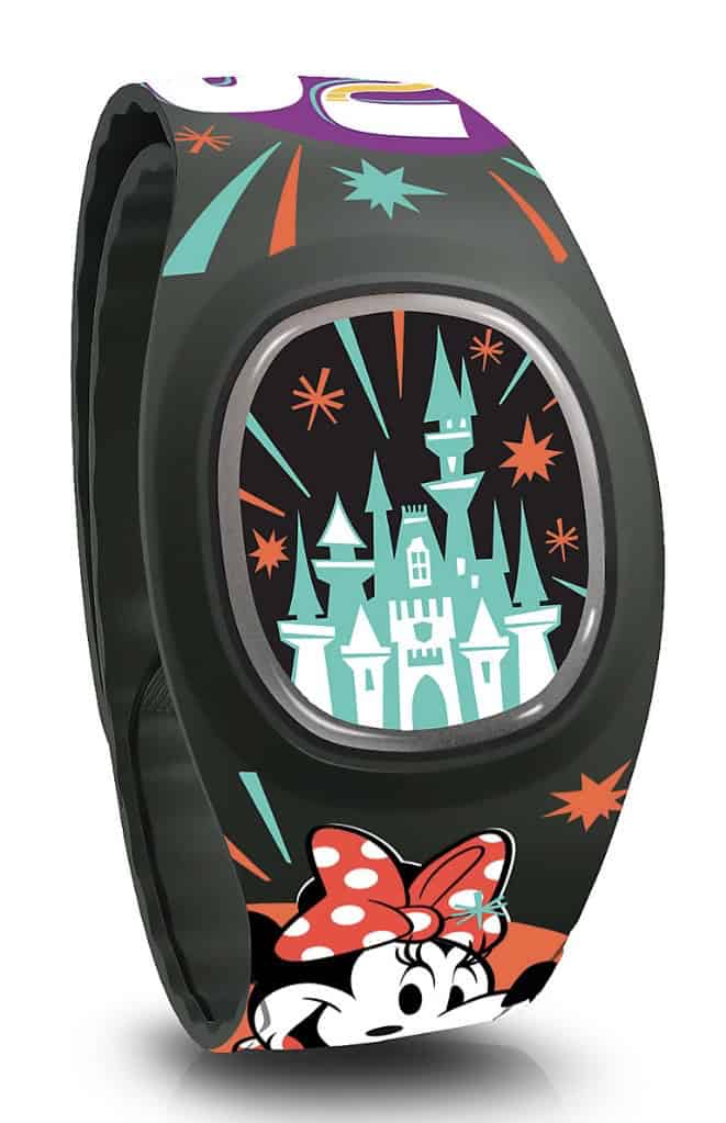 Colorful Disney castle and Minnie Mouse themed smartwatch for kids.
